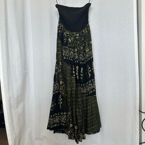Free People Black and Gold Maxi dress